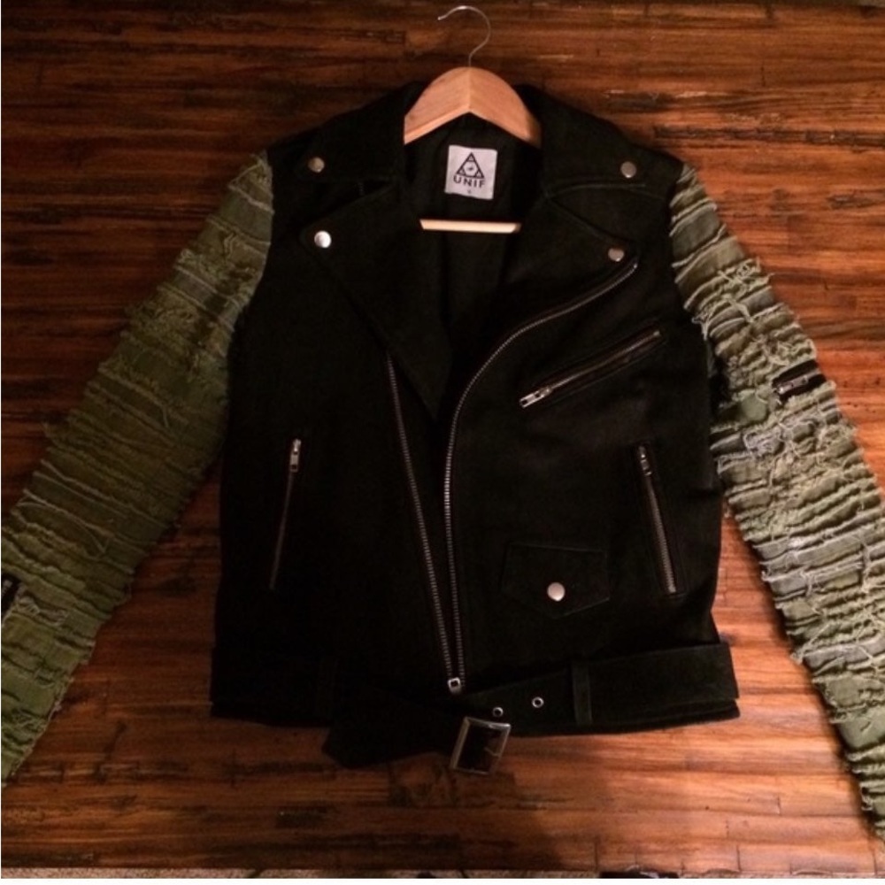 UNIF Dolls Kill Army Zombie motorcycle jacket